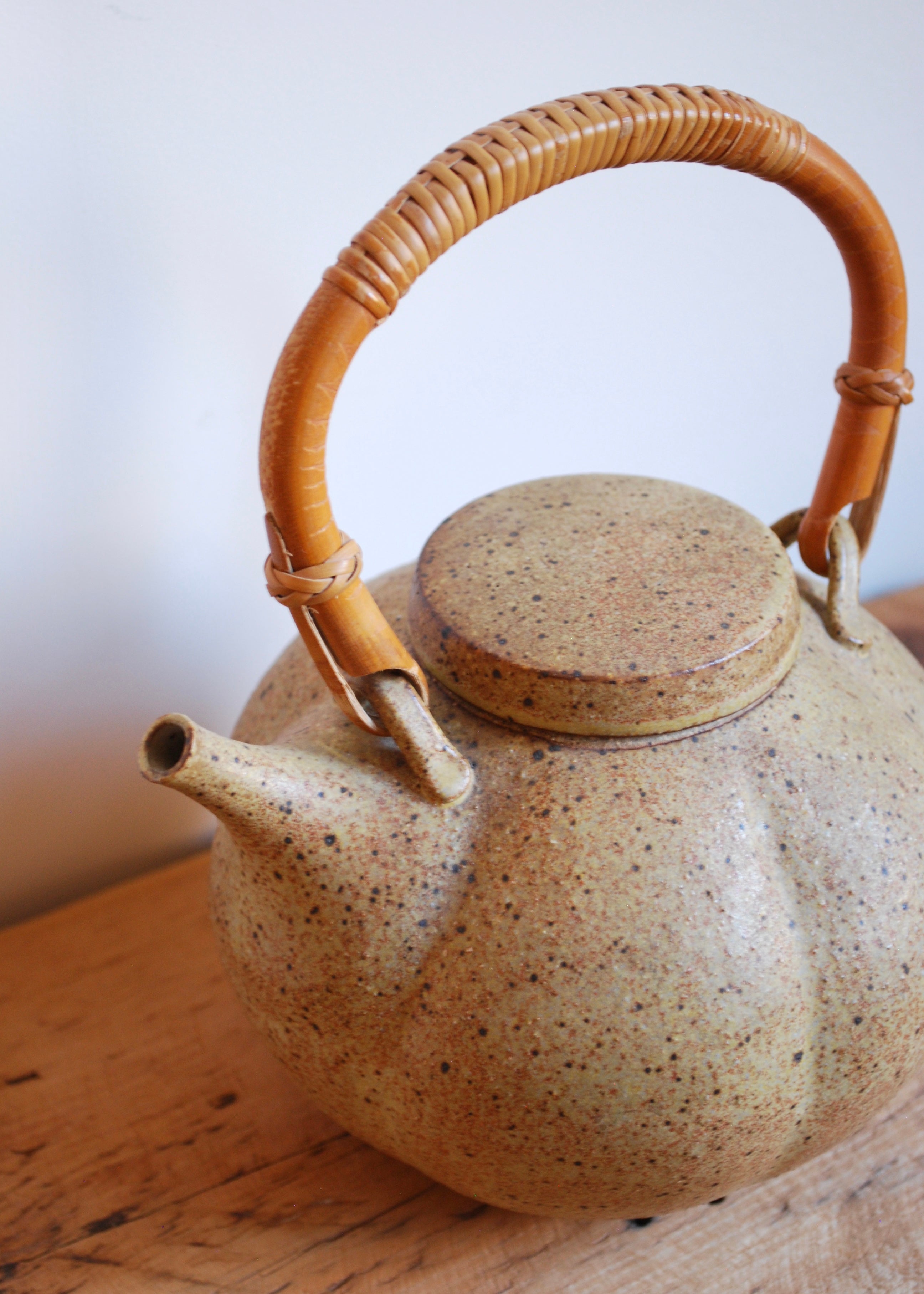 Studio Rustic Tea Pot with Rattan Handle