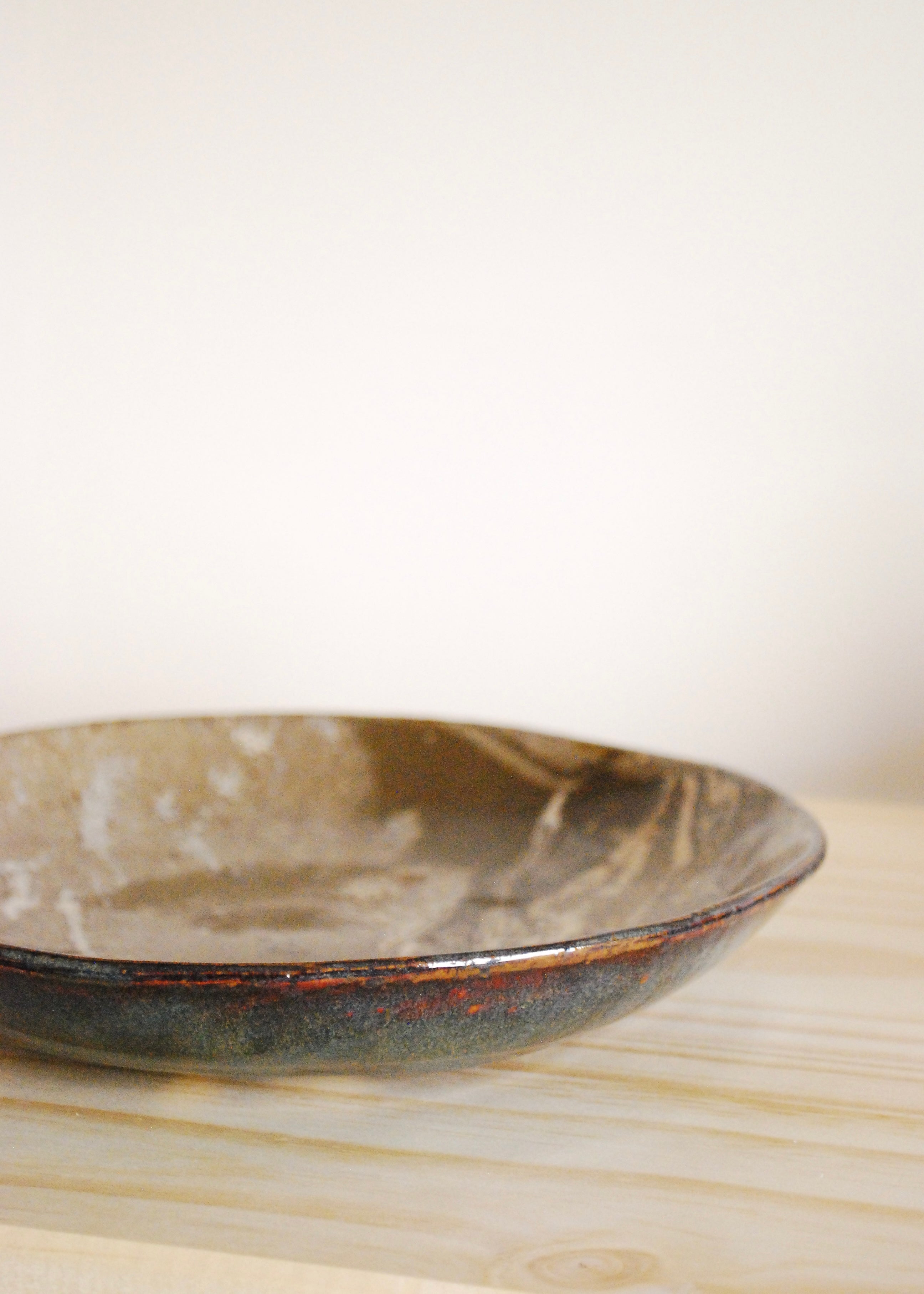 Marbled Clay Serving Dish in Earth Tones Food Safe Glaze