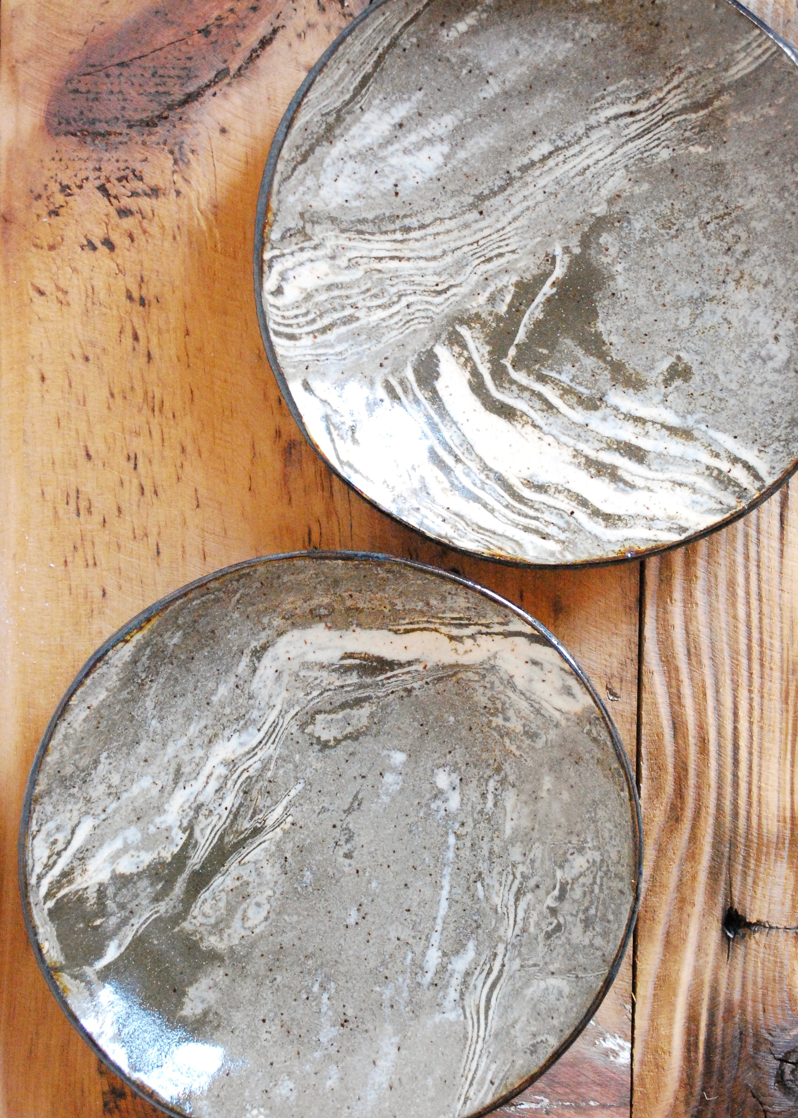 Marbled Clay Serving Dish in Earth Tones Food Safe Glaze