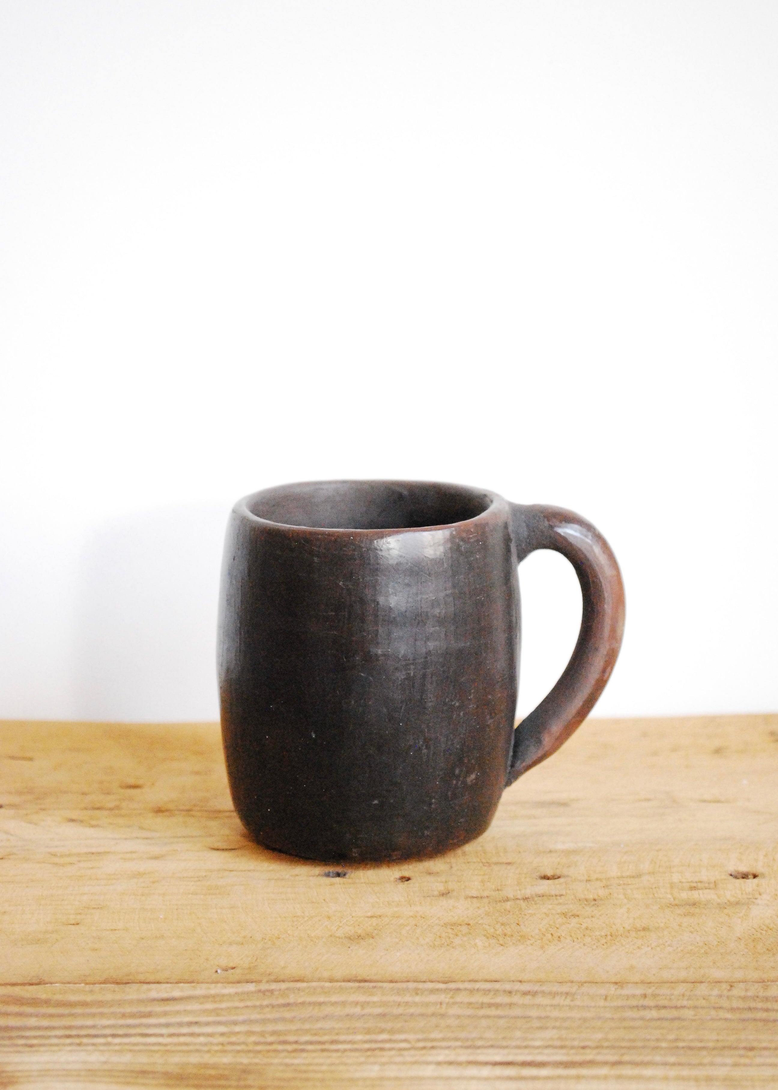 antique brown black Oaxaca pottery mugs