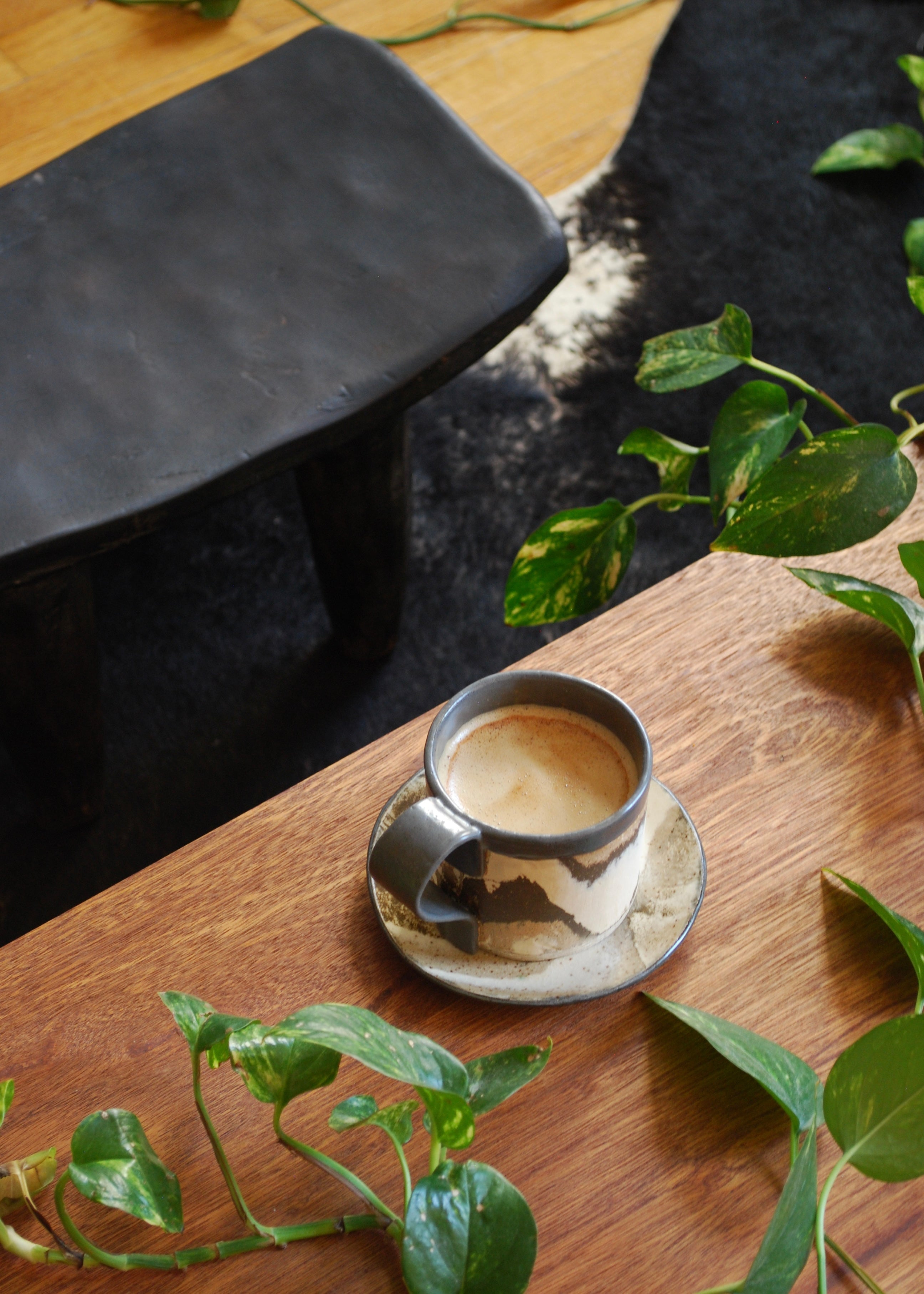 Marbled Mug and Petit Plate Set