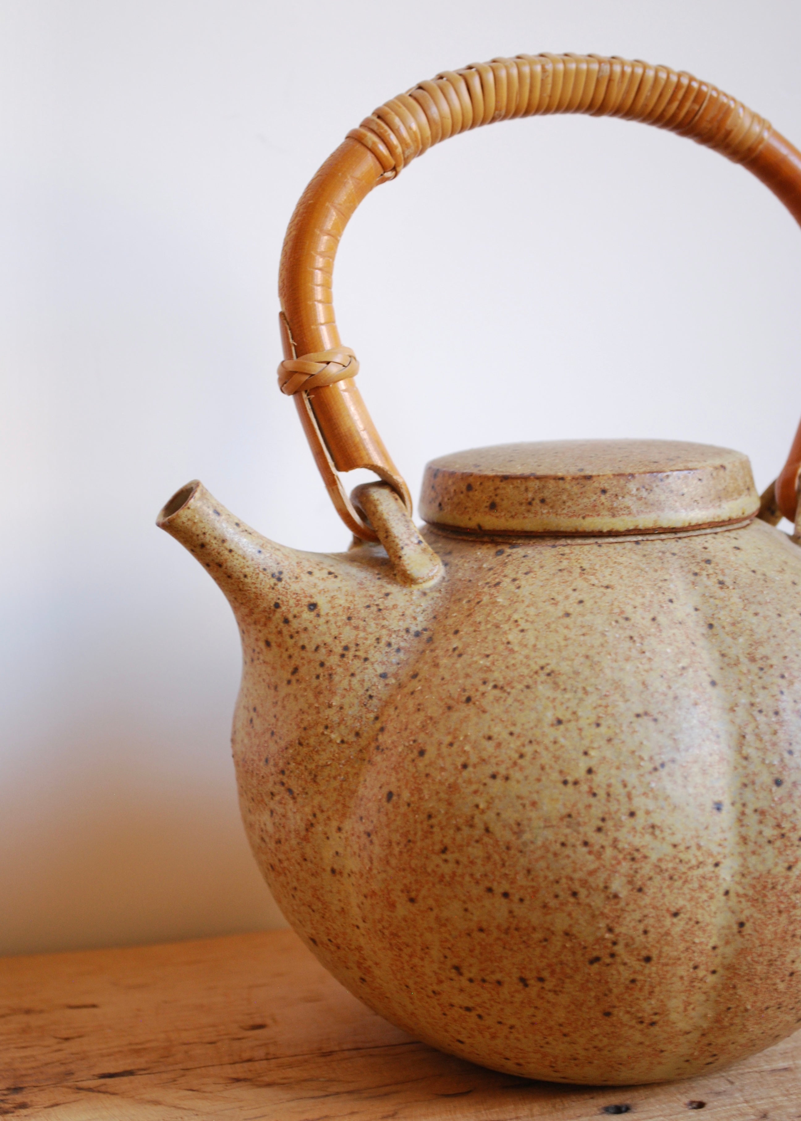 Studio Rustic Tea Pot with Rattan Handle