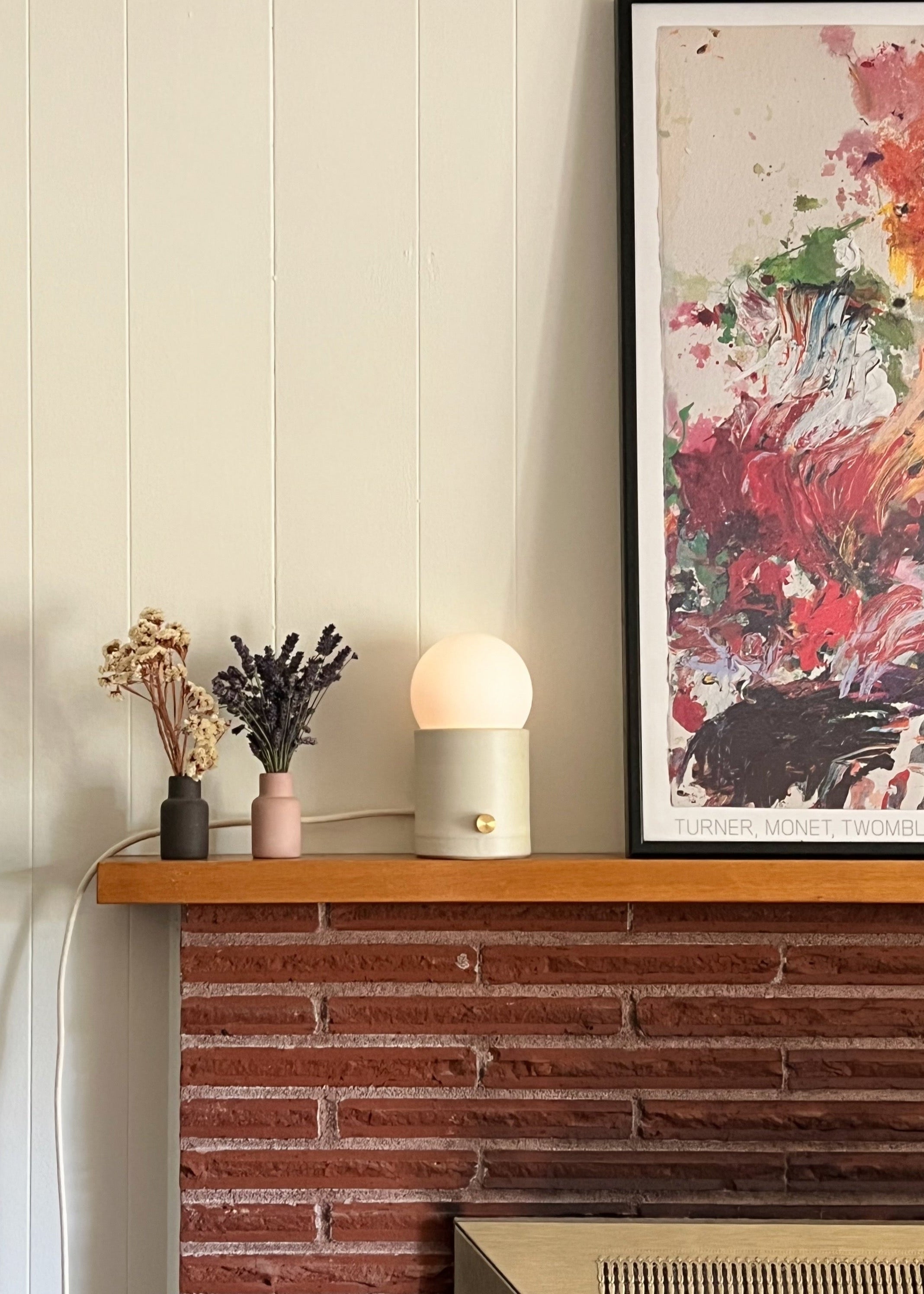 Mini Pillar Lamp - Bone