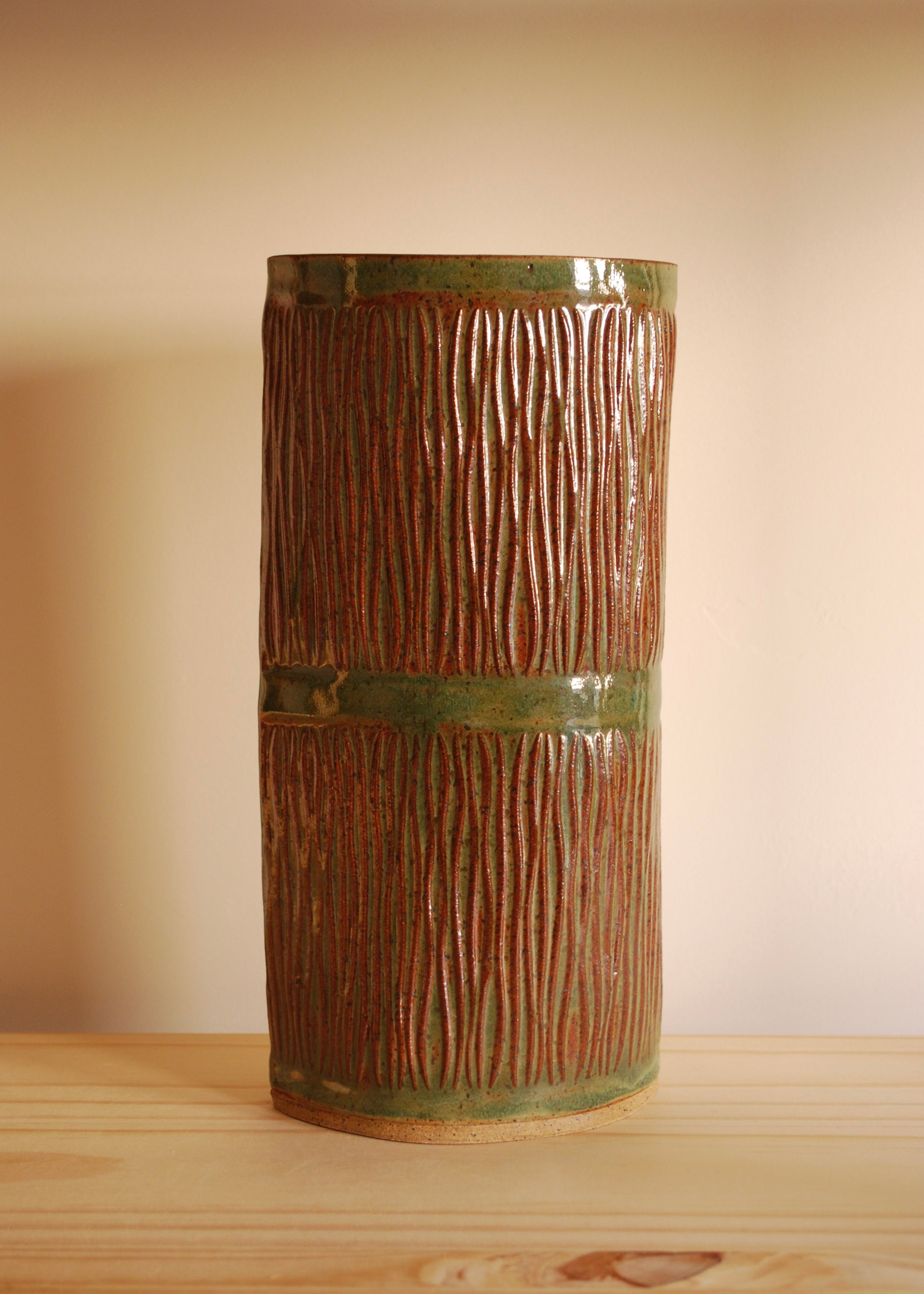 Textured Green Vase