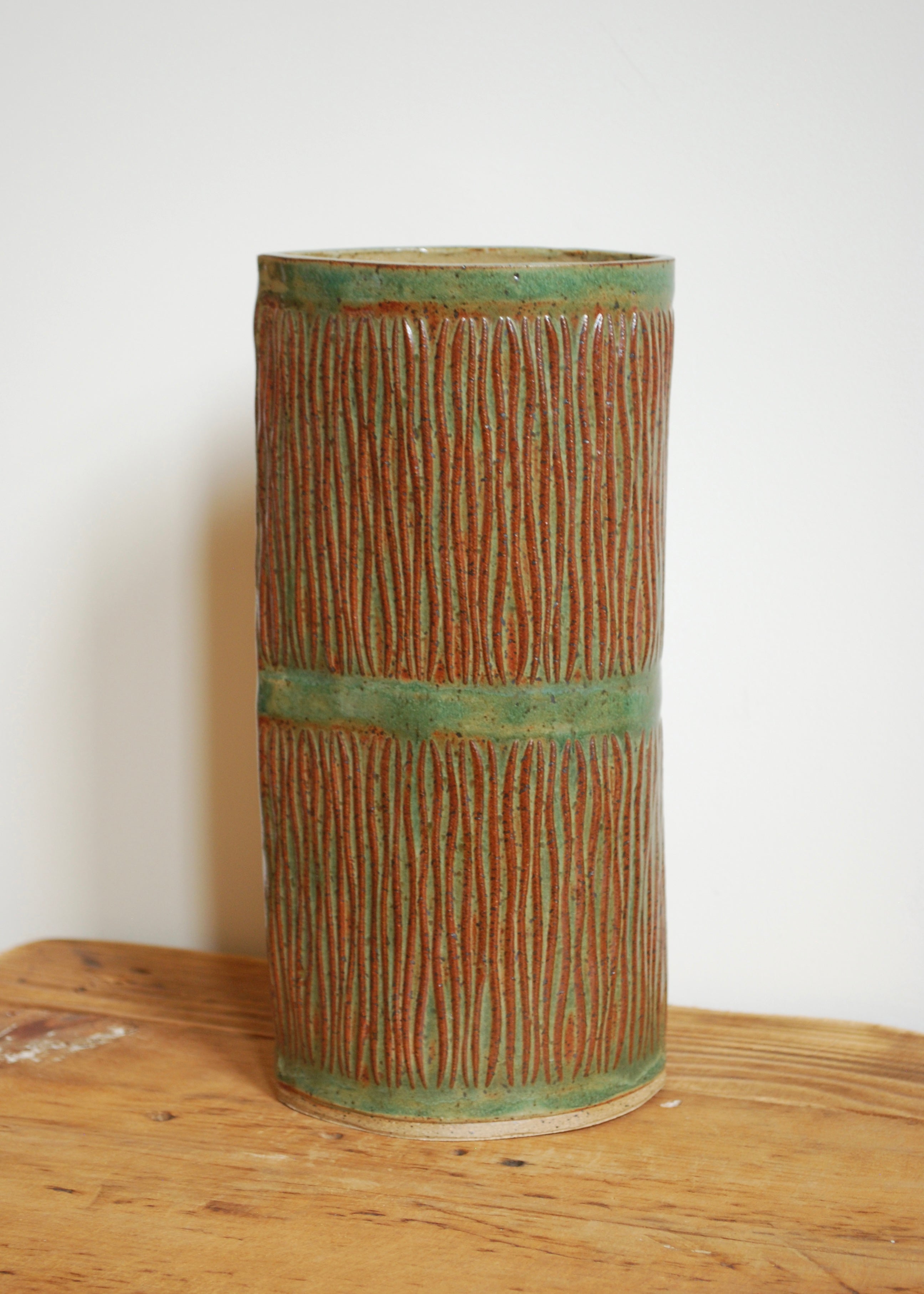 Textured Green Vase