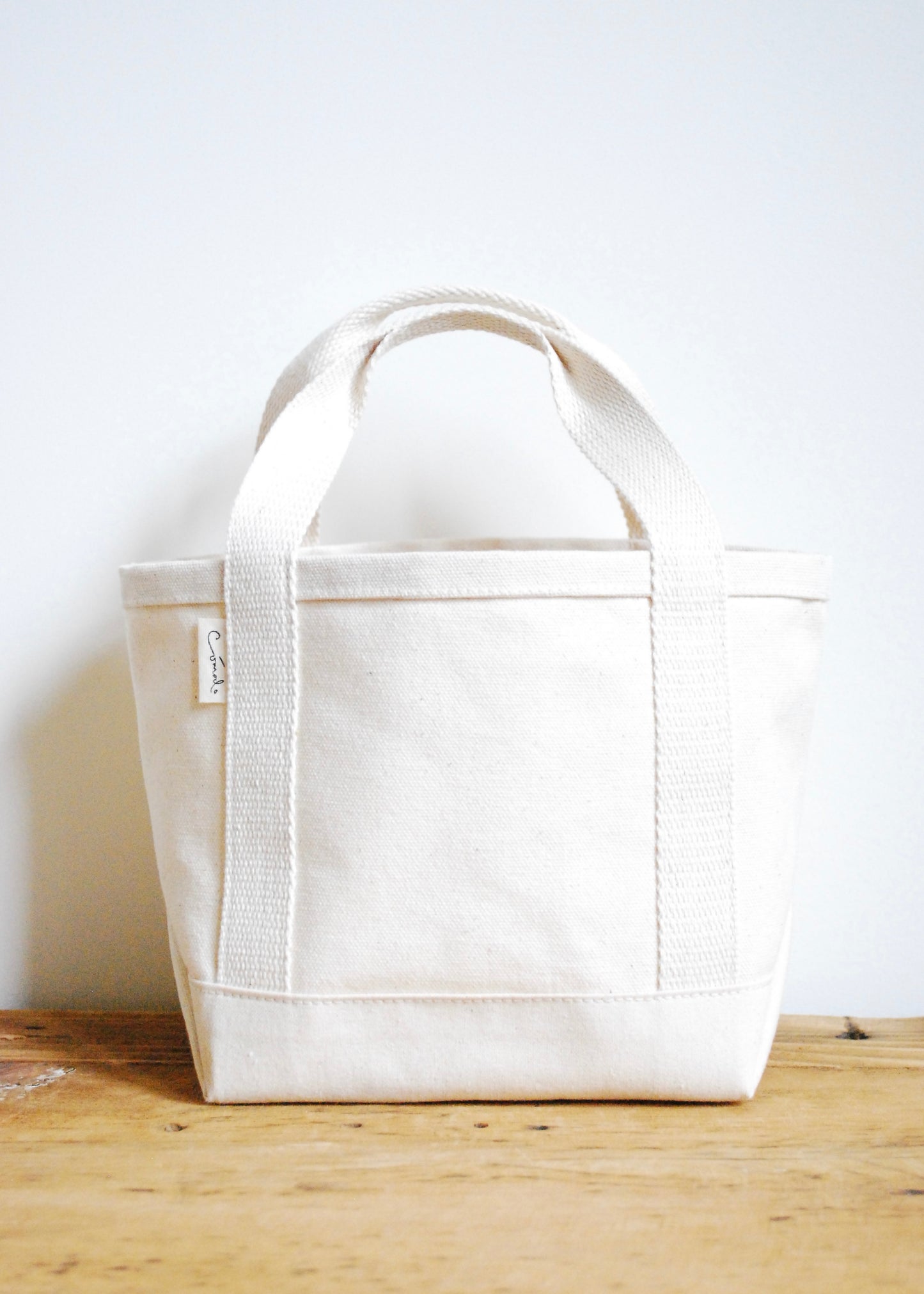 Natural Cotton Mini Tote Bag in Canvas with or without Pocket