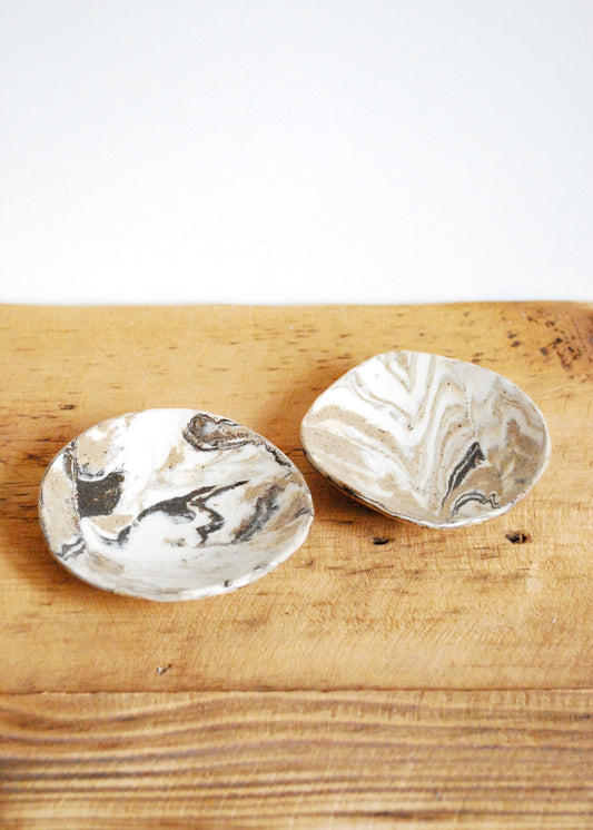 Marbled Clay Side Dishes in Earth Tones Food Safe Glaze