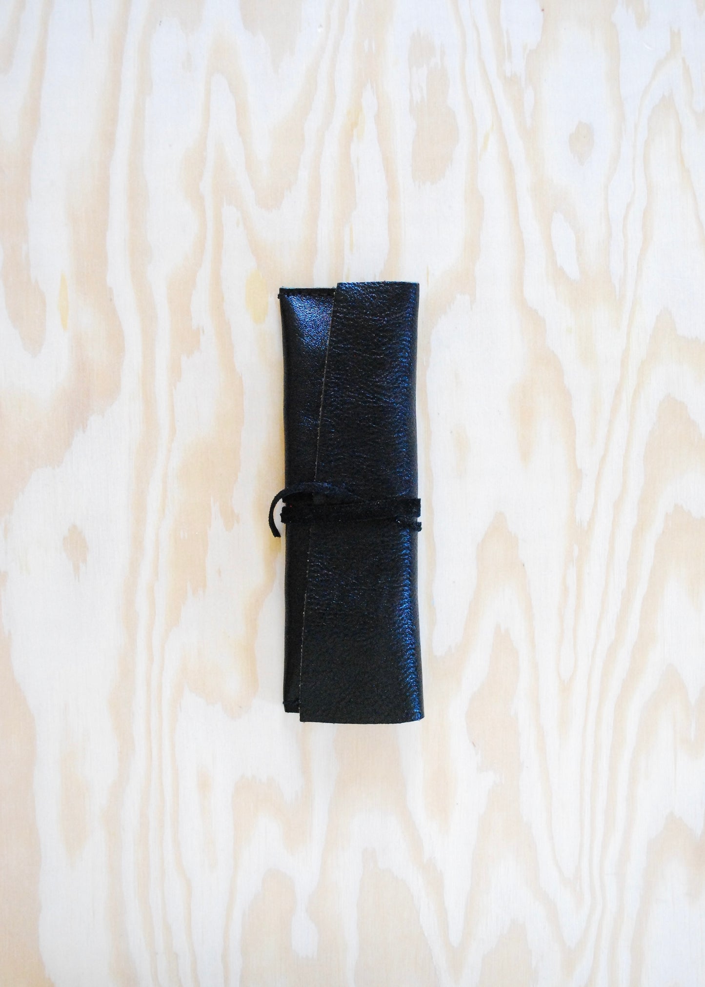 black wrap handmade upcycled leather glasses case