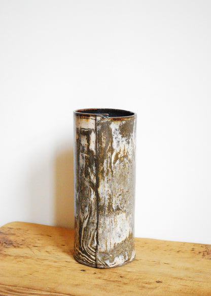 Marbled Clay Vase in Three Clays Wrapped with Interior Contrast Glaze