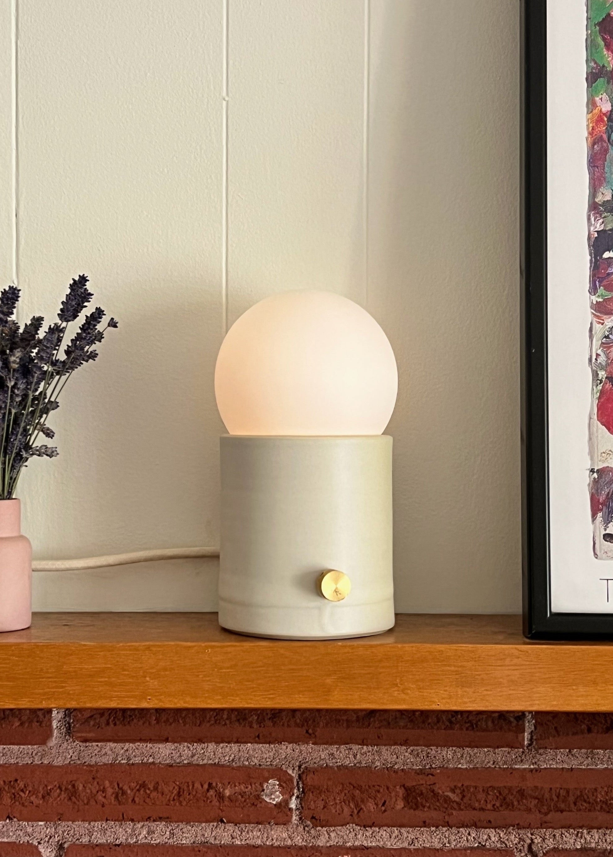 Mini Pillar Lamp - Bone